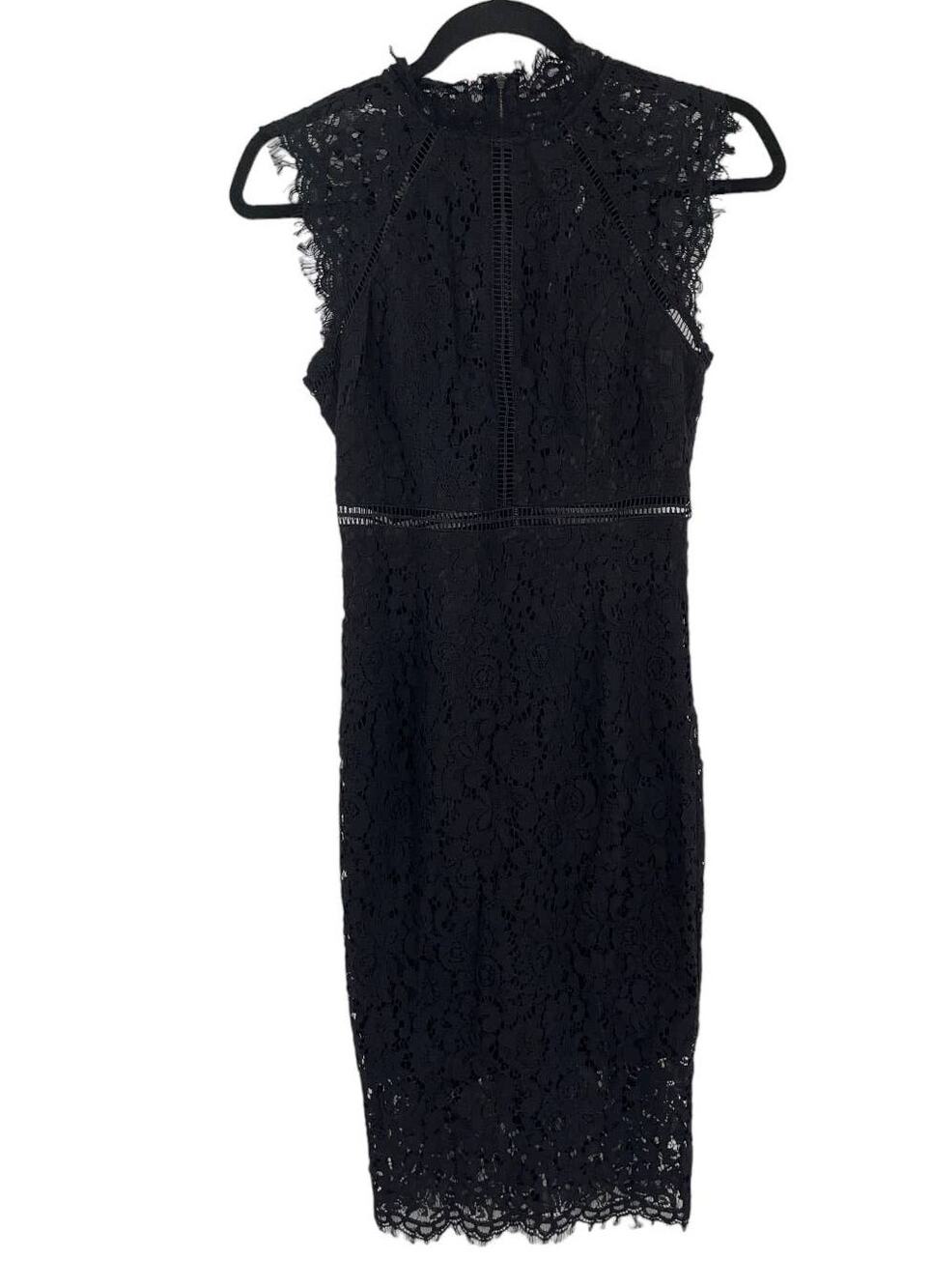 Bardot Dress Lace Panel shift black size 2 XS